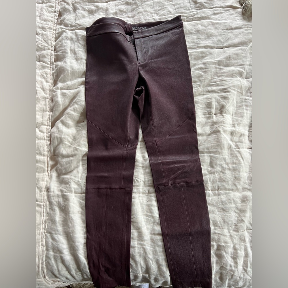 Yigal Azrouel Deep Purple Leather Pants